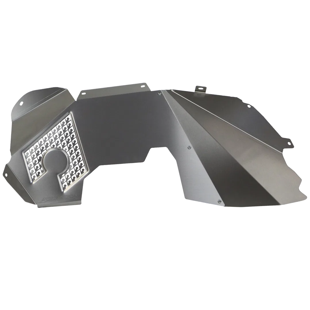 JK2106 – ARTEC INDUST Inner Fender, Aluminum Silver With Artec Logo Vented Set Of 2